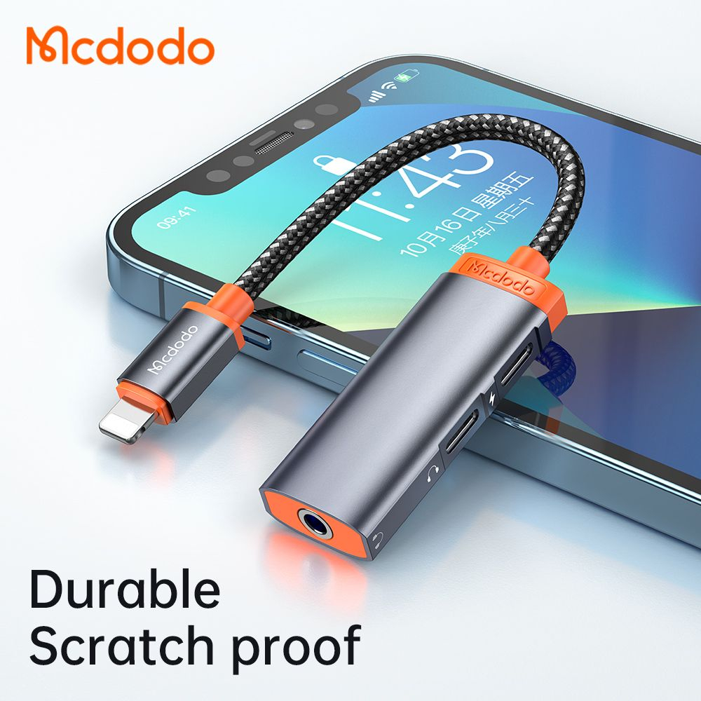 MCDODO Converter Lightning To Jack 3.5MM + Dual Lightning CA-0950