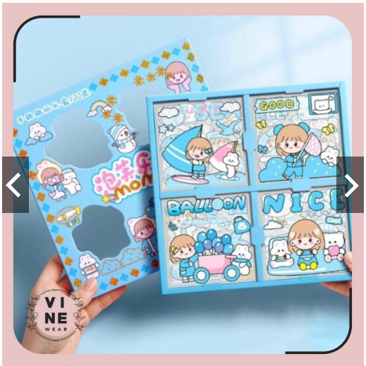 STICKER MOTIF KARTUN KOREA LUCU ANTI AIR/DEKORASI HANDBOOK SCRAPBOOK/STICKER BOTOL MINUM VD