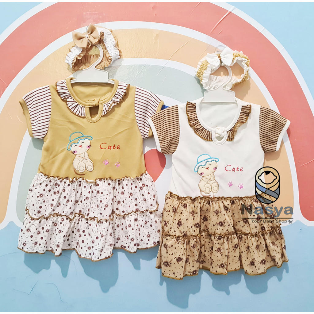 [P-006] Baju Bayi (0-6 bulan) / Dress Bayi Perempuan Motif Animal