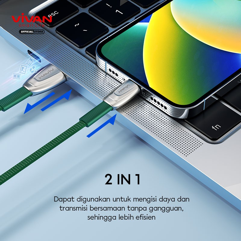 KABEL DATA IPHONE VIVAN BTK LS 2,4A FAST CHARGING 100 CM