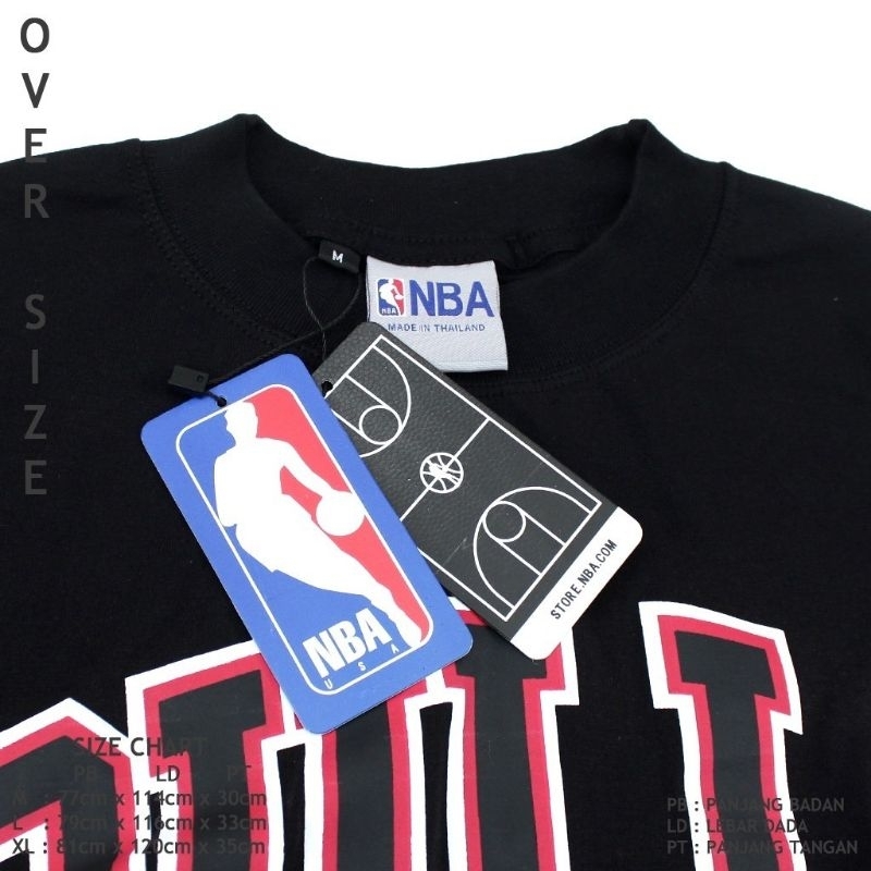 KAOS T-SHIRT COTTON 24S BULLS NBA OVERSIZE FULLTAG&amp;LEBEL