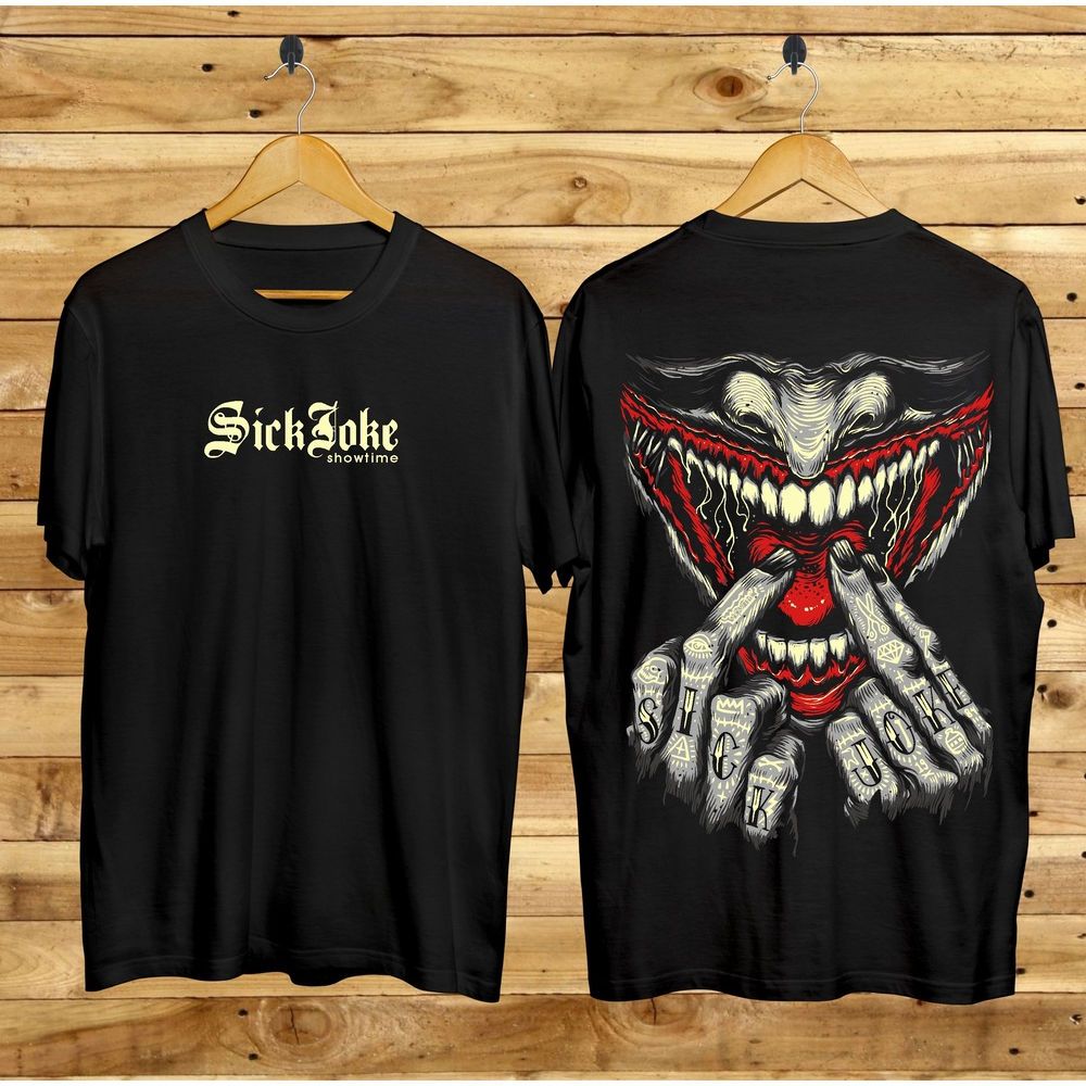 Kaos Tshirt Pria Terbaru Samurai Jepang Sick Joke Warna Hitam Distro Lengan Pendek Motif Sablon Bergambar Keren