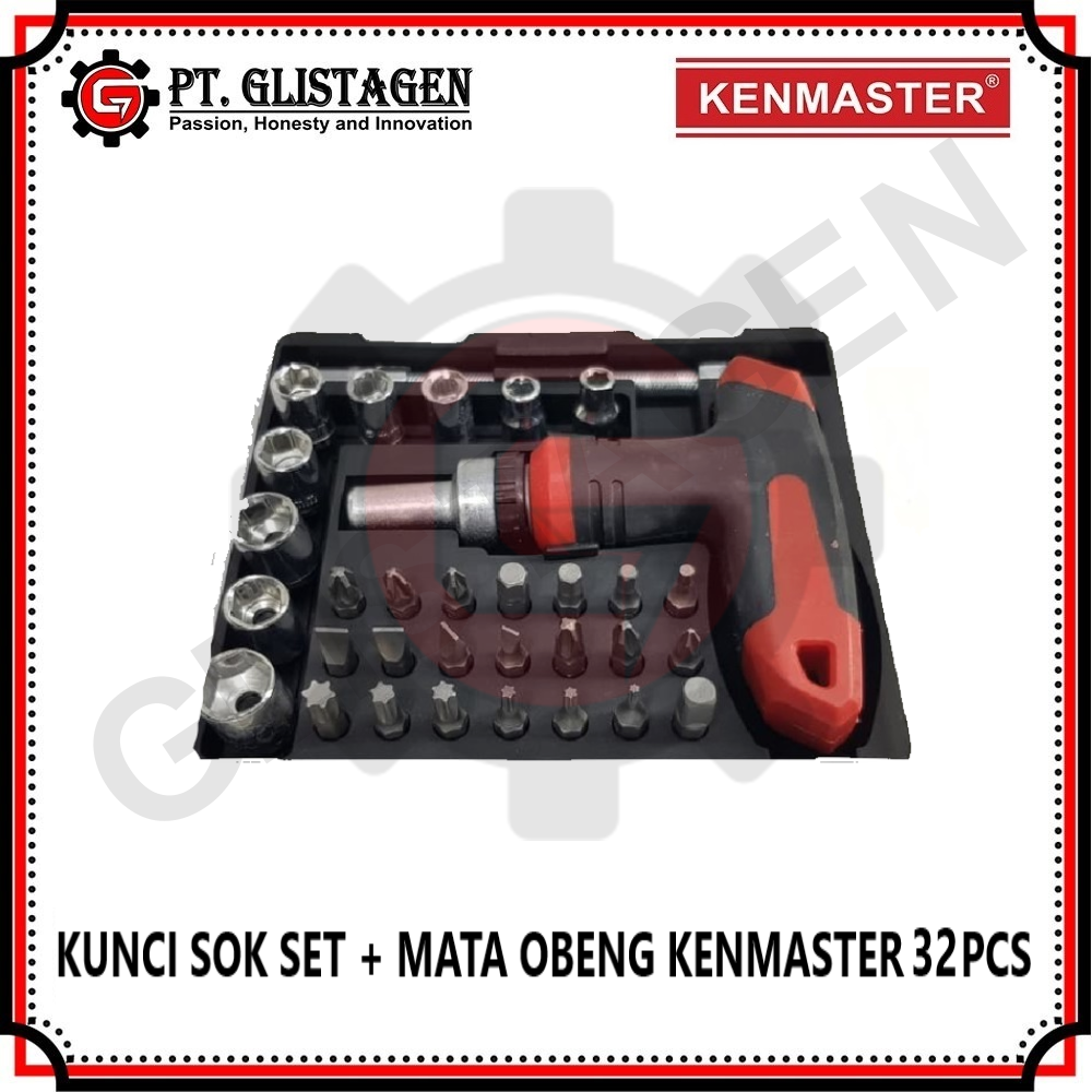 TOOL KIT KENMASTER 32 PCS KUNCI SOK SET &amp; MATA OBENG