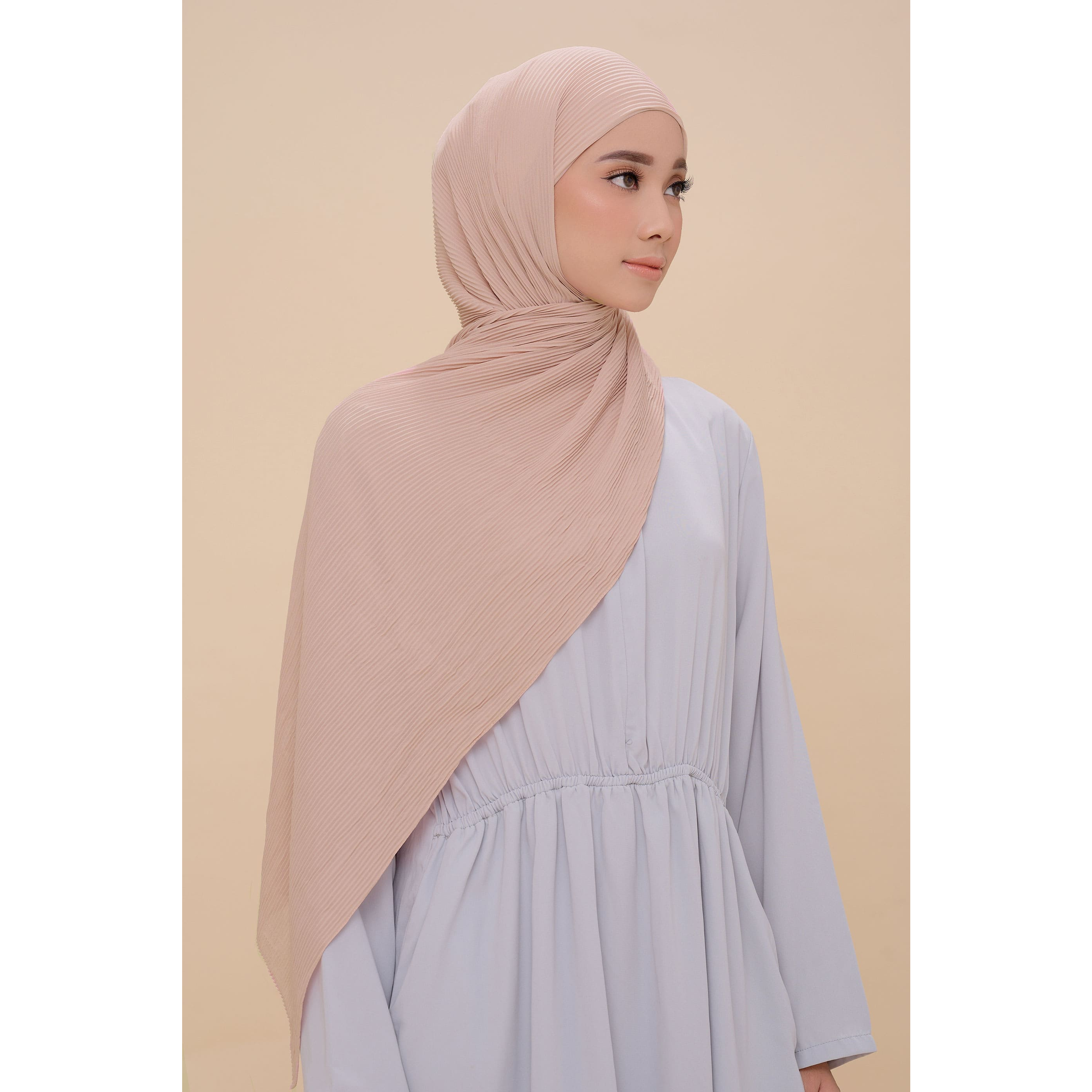 Clearance Sale - ZM Zaskia Mecca - Kyomi Series Earth Tone Satin Pashmina