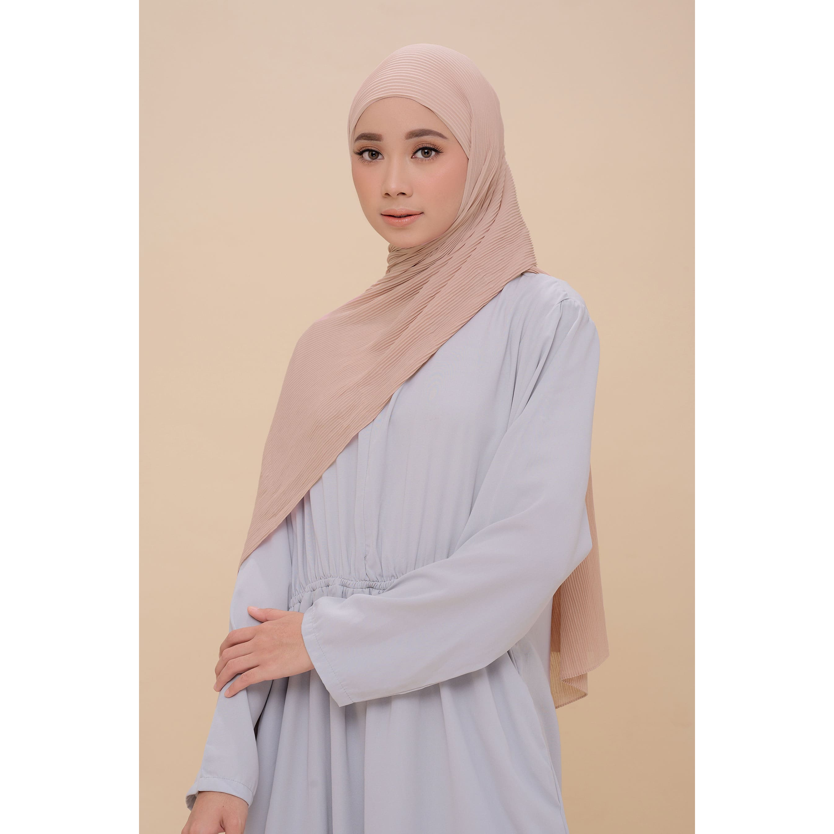 Clearance Sale - ZM Zaskia Mecca - Kyomi Series Earth Tone Satin Pashmina