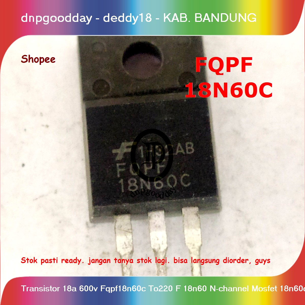 Transistor 18a 600v Fqpf18n60c To220 F 18n60 N-channel Mosfet 18n60c Gds