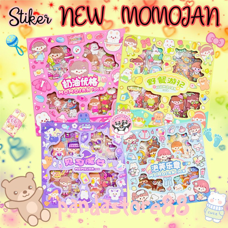 

Stiker NEW MOMOJAN Colorfull 100pc Waterproof PVC Premium Quality