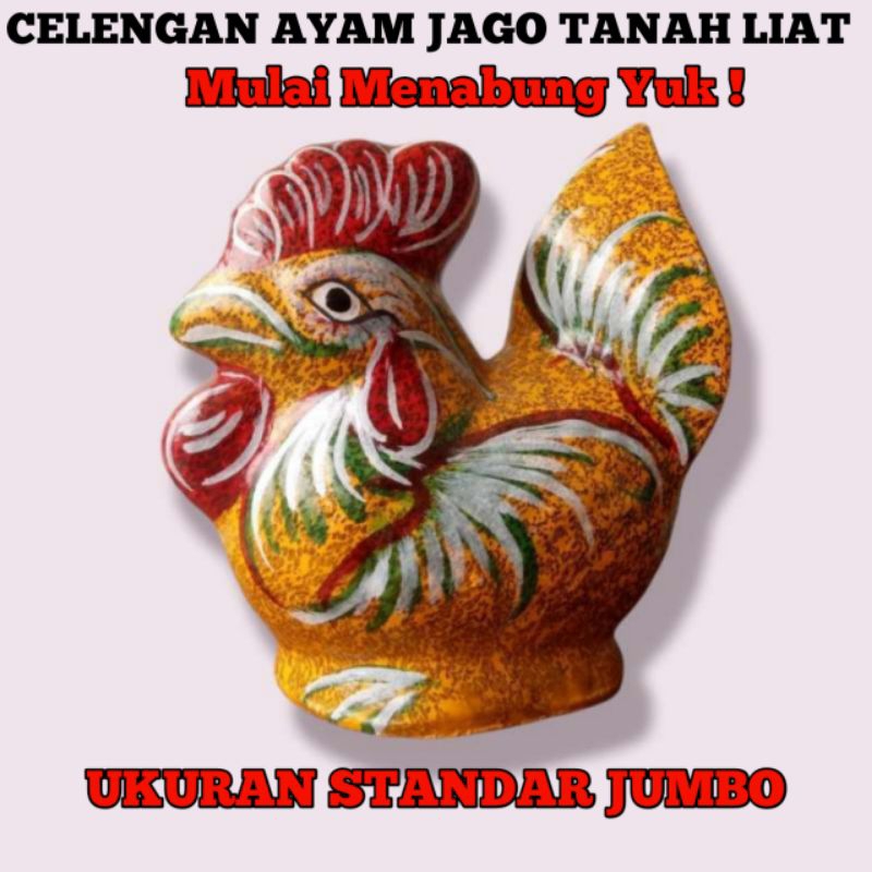 Celengan ayam jago celengan tanah liat celengan karakter celengan lucu murah COD