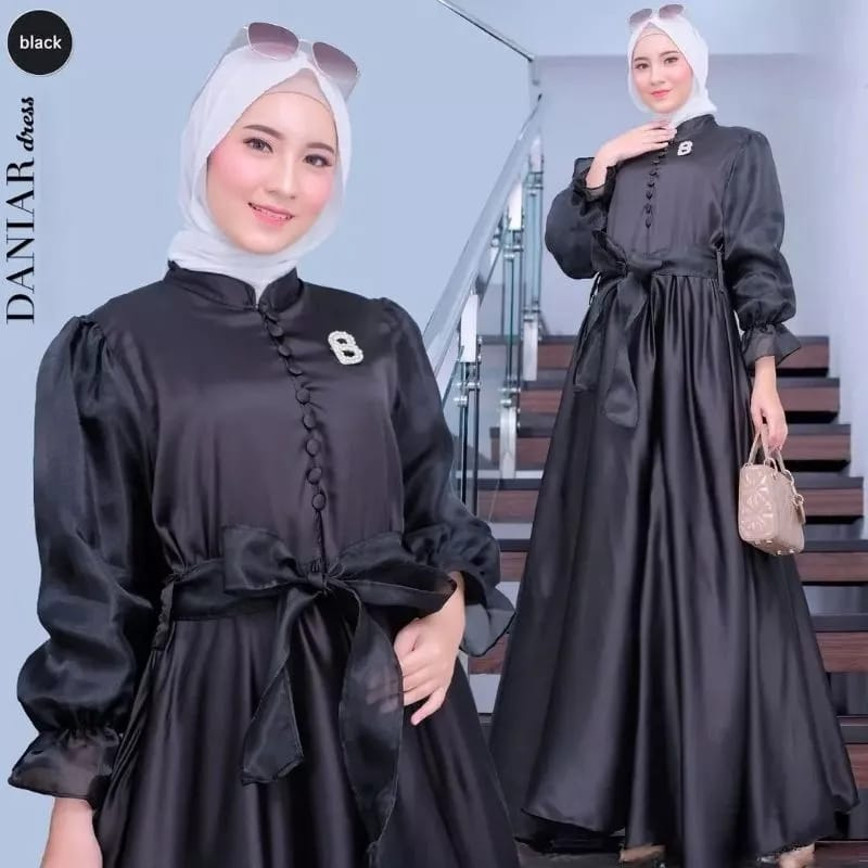 Gamis Terbaru 2023 Baju Wanita Kekinian Gamis Organza Daniara Dress Kondangan Busui Friendly Gaun Pesta