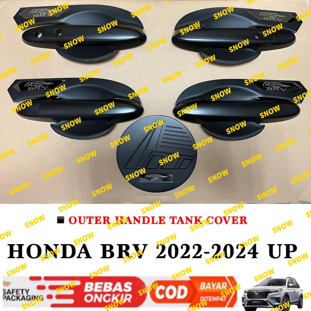 Paket Outer Handle Tank Cover Honda Brv BR-V 2022 2023 2024 Up  Hitam Chrome Carbon