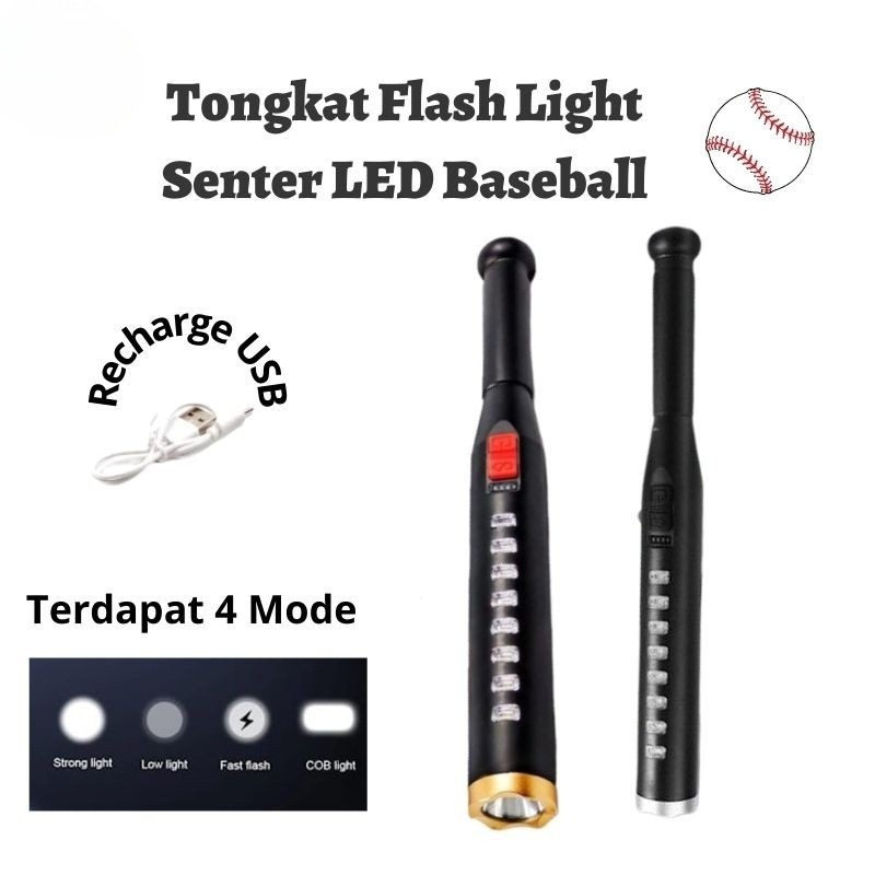 Lampu Senter BASEBALL Jarak Jauh Super Terang / Senter Camping Dan Hiking Waterproof
