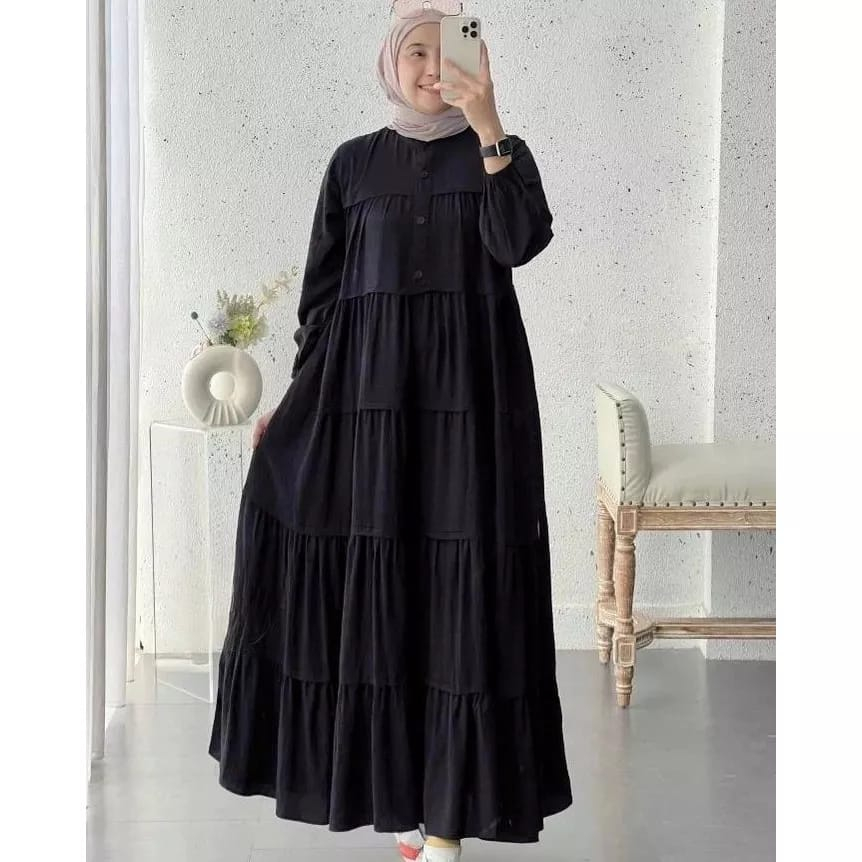 Gamis Remaja Kekinian Inara Dress Polos Gamis Crinkle Premium Baju Wanita Jumbo