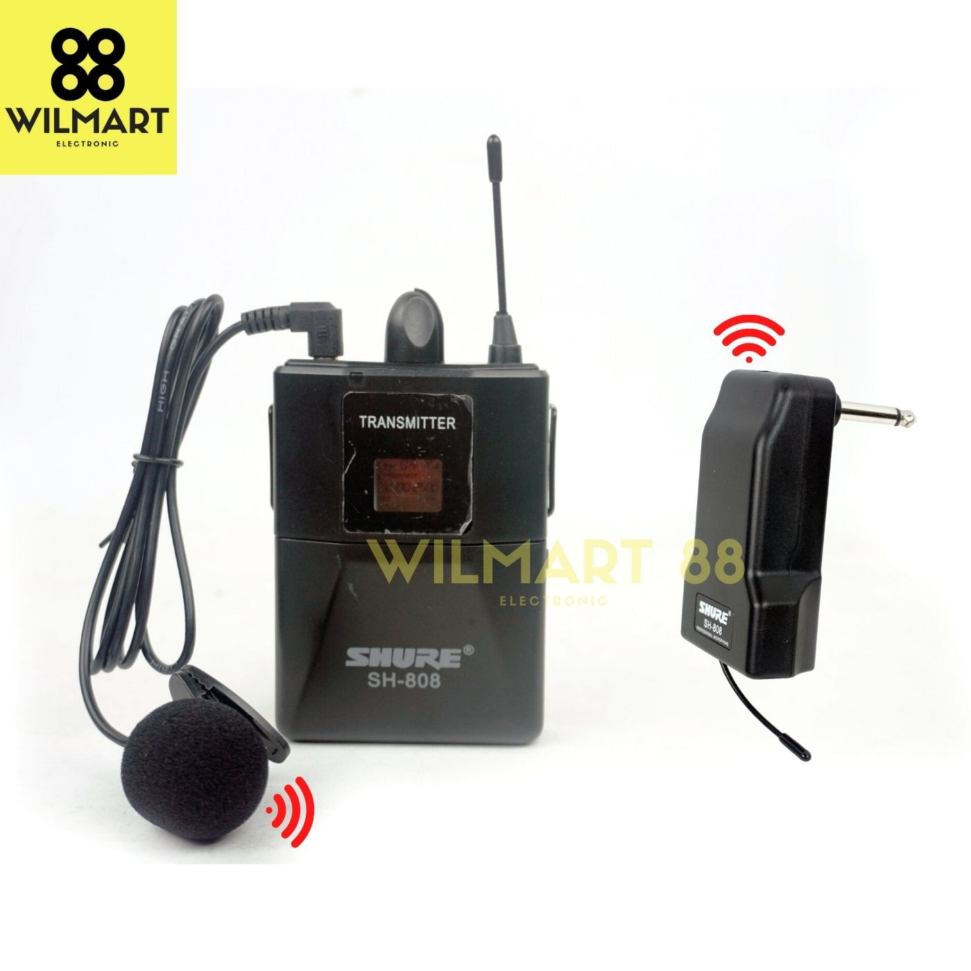 Professional Microphone SH-808 - Mic Jepit &amp; Bandul Wireless SH 808 - Jack , 2 Jenis Mic Bandul / Jepit , Transmitter Wireless, Jack HomeBaterai Litium Tanpa Wayar