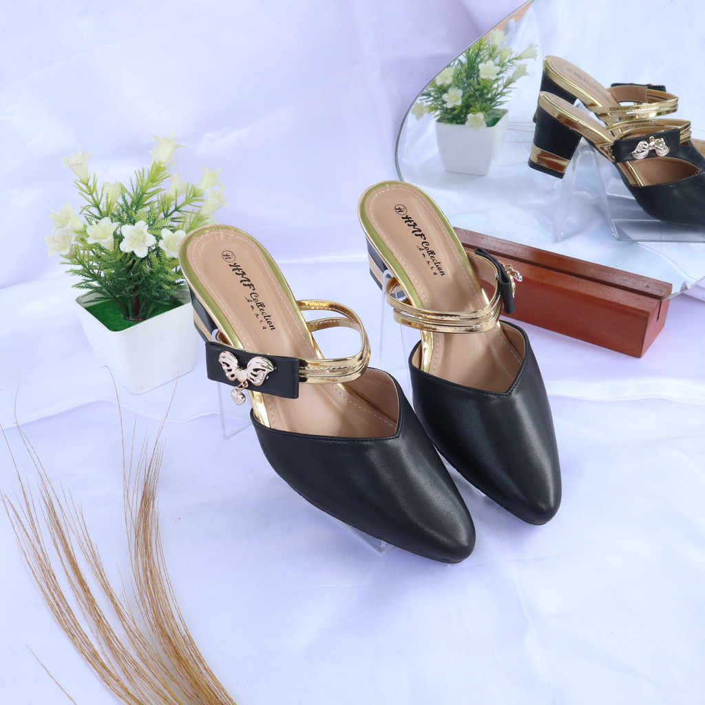 HMF Tyias Sepatu Heels Mules Wanita NB08