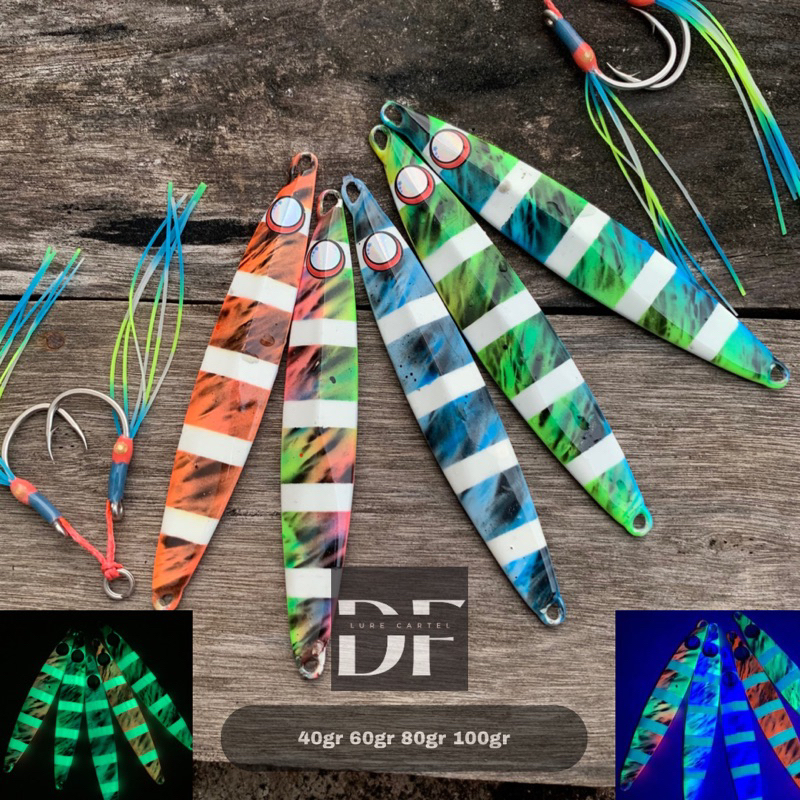 Metal jig sea grass full glow 40gr 60gr 80gr 100gr army glow series gid #3
