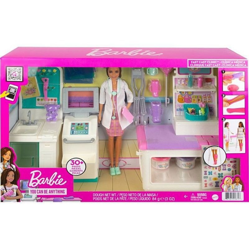Boneka Barbie Fast Cast Clinic Playset Mainan Barbie Dokter Original Mattel