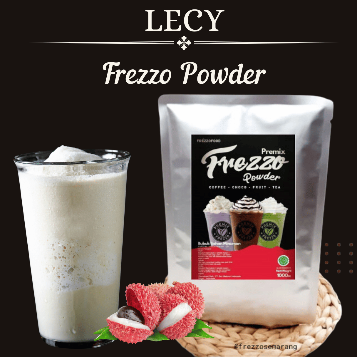 1 KG FREZZO POWDER RASA LECY | LECI | BUBUK MINUMAN RASA | POWDER DRINK | BOBA BROWN SUGAR | MINUMAN KEKINIAN | SEMARANG | JAWA TENGAH | HALAL