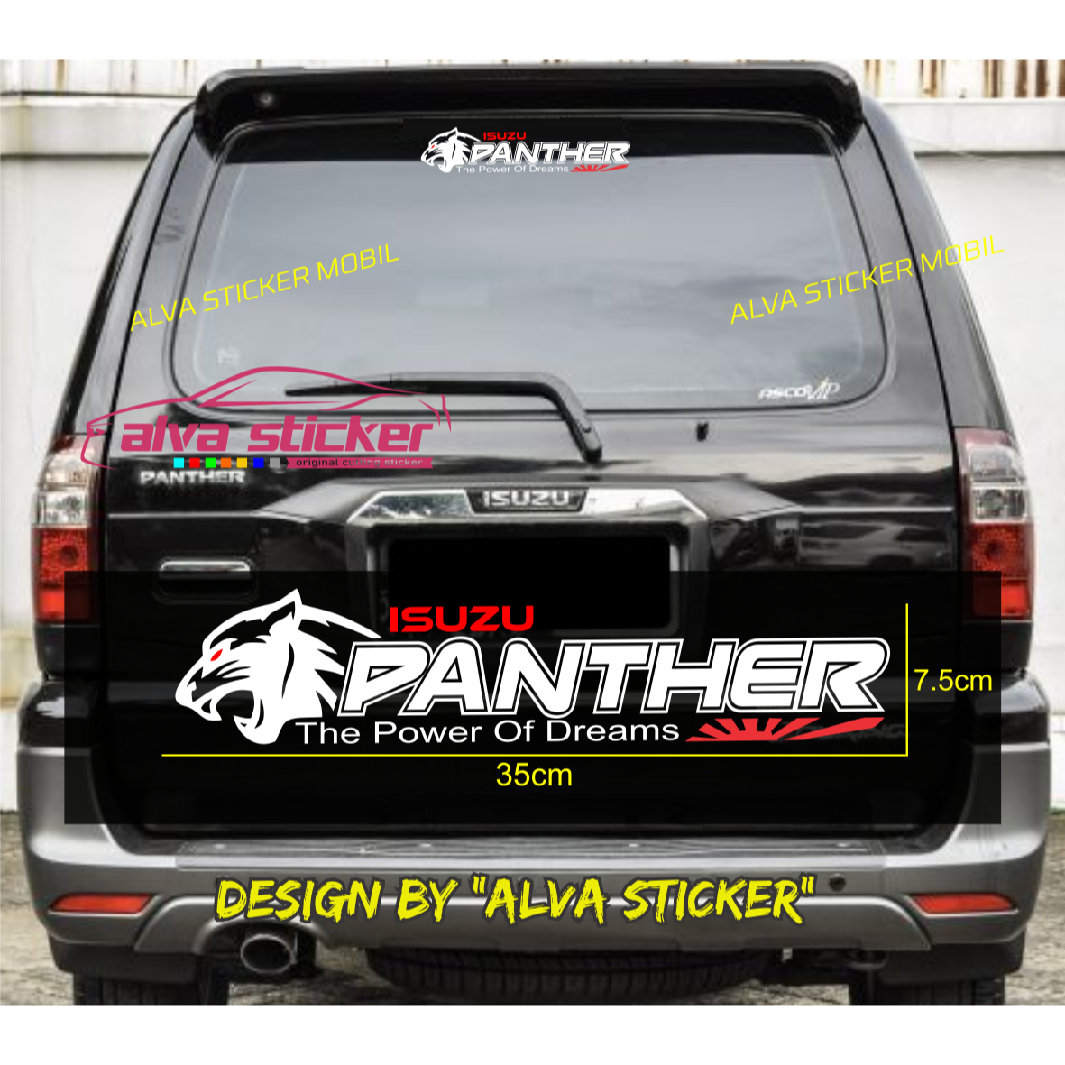 sticker panther kaca belakang stiker mobil isuzu panther kapsul grand touring grand royal windshield