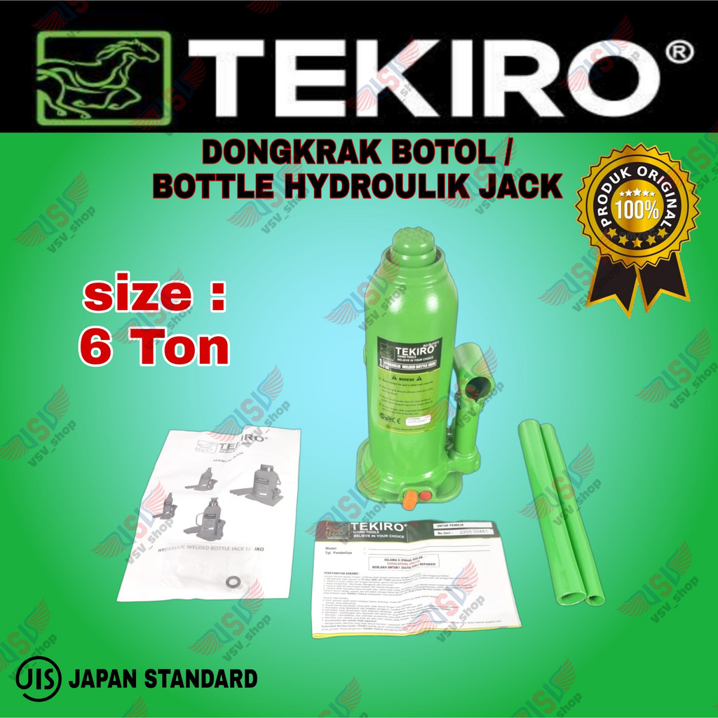 TEKIRO dongkrak botol 6 Ton / hydraulic jack 6 ton Tekiro