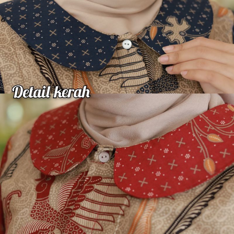 Batik wanita modern baju batik wanita kancing depan motif merak by batik kahuripan