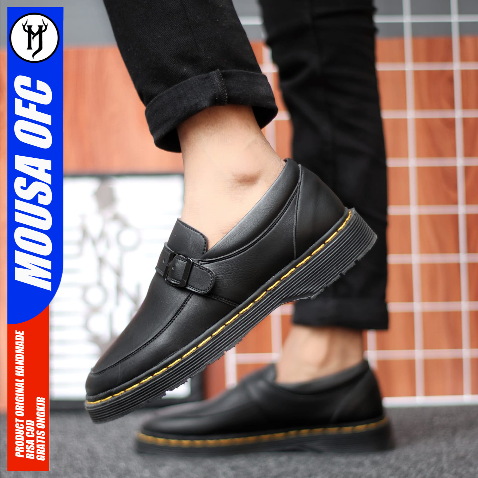 Sepatu Pria Docmart Loafers Kulit Pu Formal Kerja Pria Elder Mousa