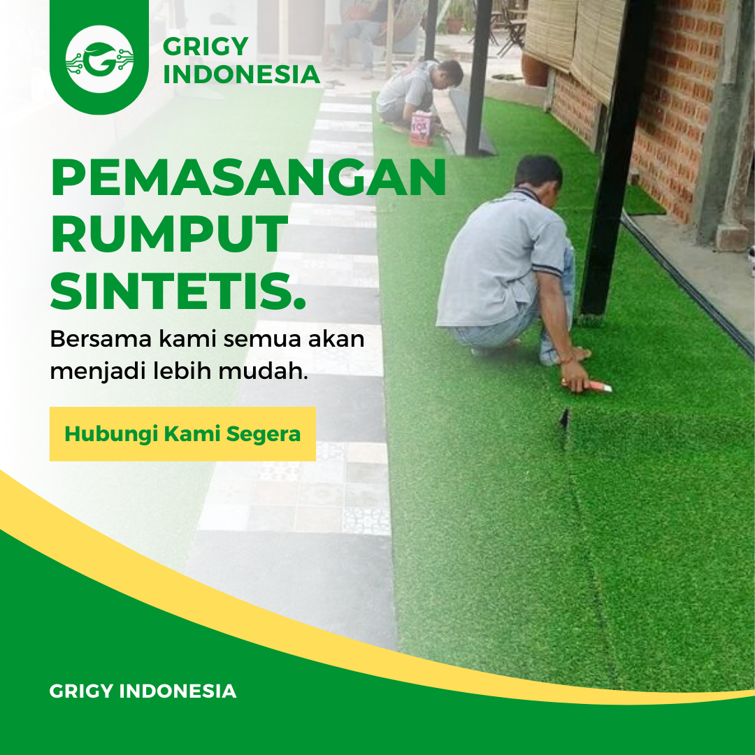 PEMASANGAN RUMPUT SINTETIS / PEMBUATAN TAMAN RUMPUT SINTETIS