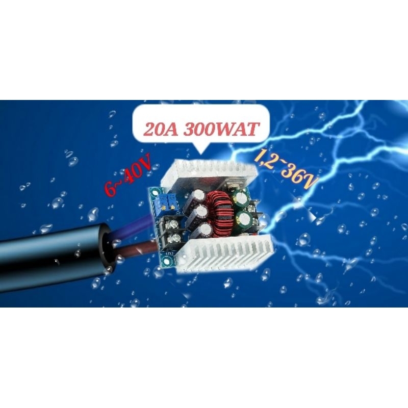 Step down 20A 300W dc to dc boost buck converter voltage adjust cc cv