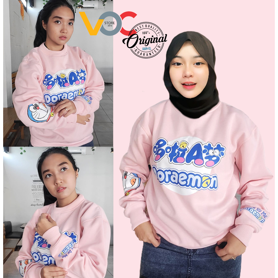 Crewneck Sweater Doraemon Stand By ME Switer Crewneck Fleece Tebal Premium Unisex Oversize