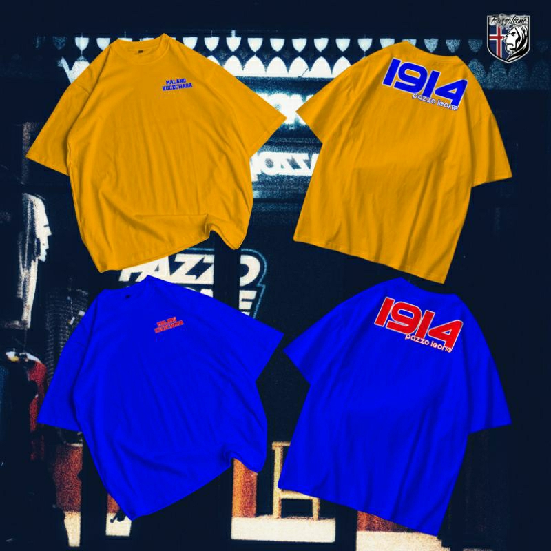 Tshirt Pazzo Leone // Malang Kucecwara // Combed // Biru Kuning