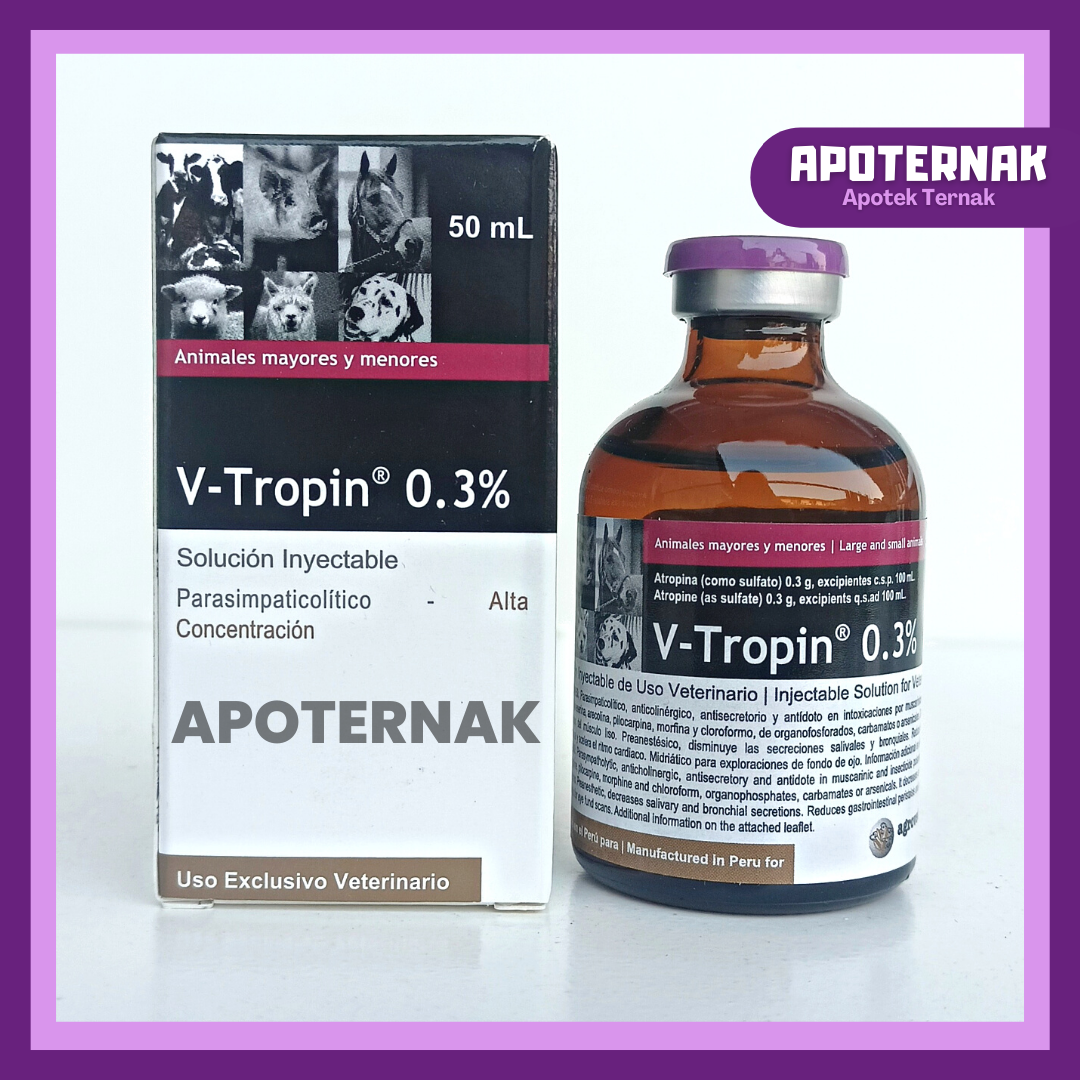 V TROPIN 0.3% 50 ml | ATROPIN Hewan Sapi Anjing Kucing Kambing | Vitropin Vtropin V-Tropin