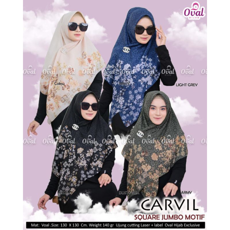 HIJAB SEGIEMPAT JUMBO CARVIL HIJAB JUMBO BY OVAL HIJAB SOLO