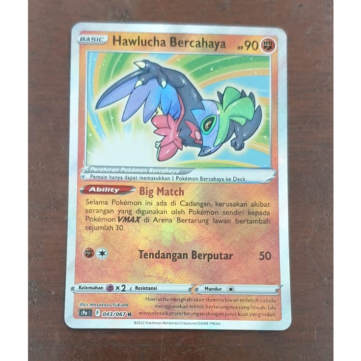 Hawlucha bercahaya pokemon TCG 043/067