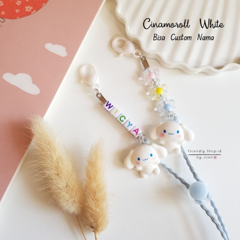 Strap Masker Custom Nama Part 2 / Cinamoroll / Strap Masker Anak Perempuan / Strap Mask Custom Nama / Strap Masker Hijab 2in1
