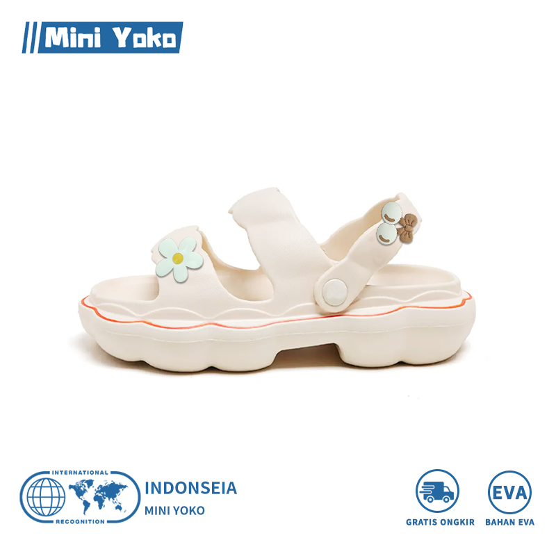 Mini Yoko Sandal Wanita Tali Terbaru 2023 Sandal Slop Jelly Koran Style  Sepatu Sendal Wanita Soft Slipper Anti Slip Empuk Anti-Slip