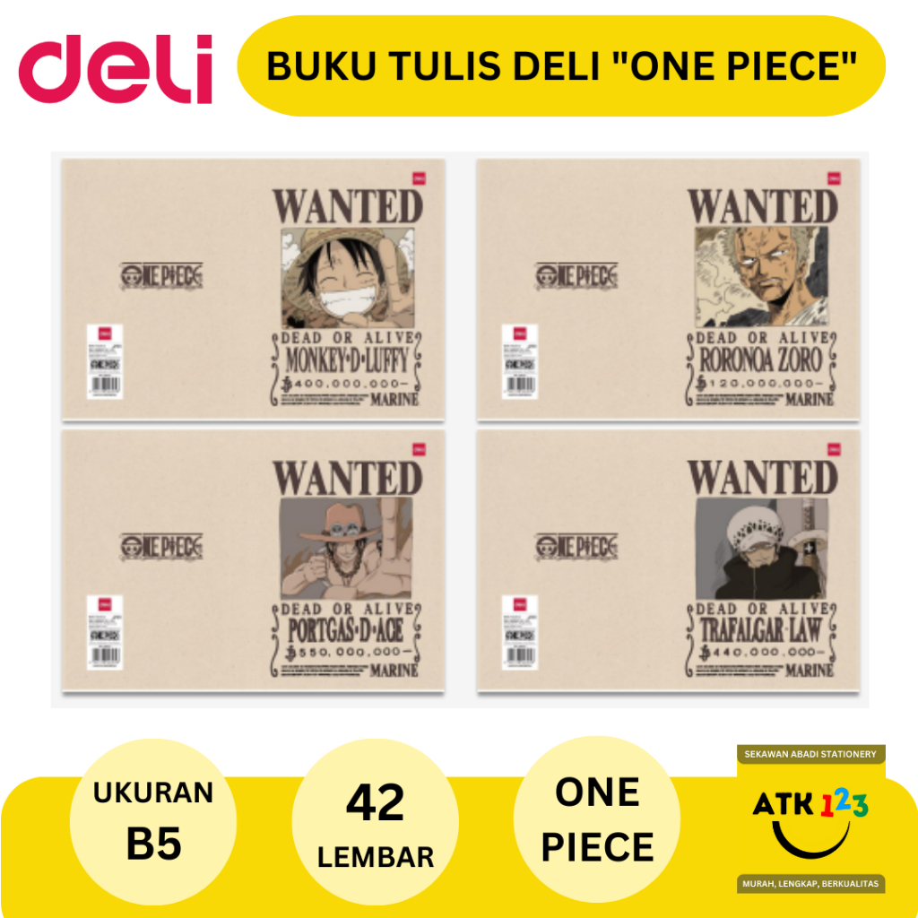 Deli Writing Book / Buku Tulis Sekolah B5 - 42 lembar ONE PIECE