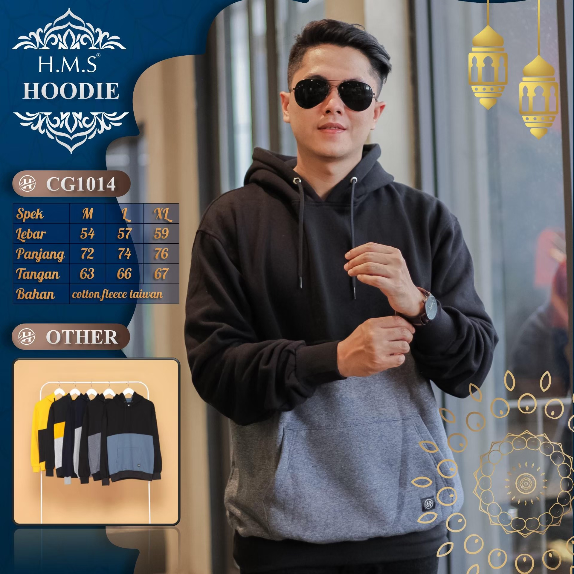 sweater hoodie cewek cowok motif distro HMS sweatshirt hoodie warna black white kode art CG1012