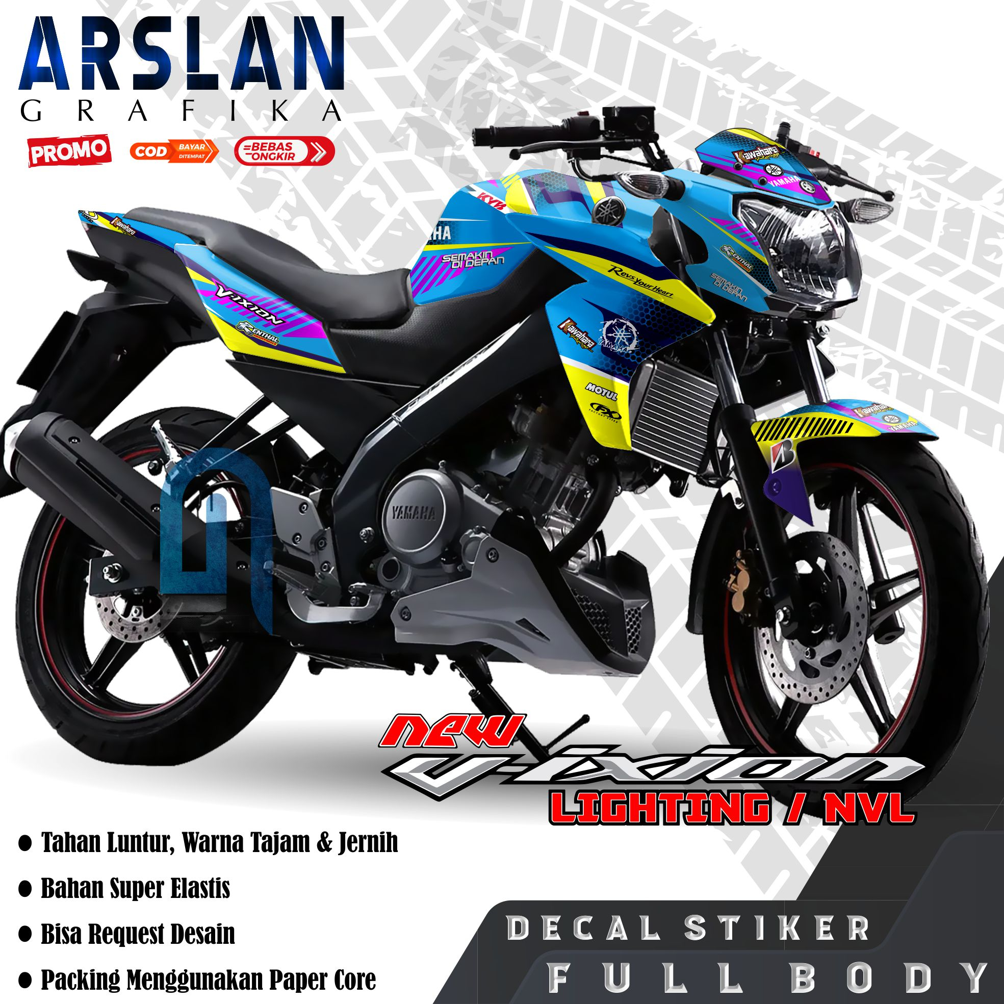 (BISA COD) Decal Vixion NVL Full Body Decal Vixion New NVL Full Body Dekal New Vixion Lighting Varia