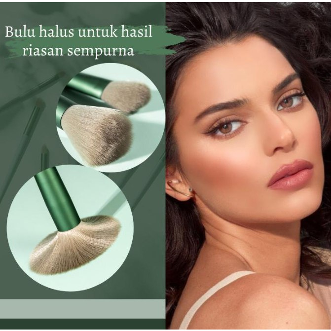 13pcs Kuas Make Up Set Lengkap Pouch Lembut Set Kosmetic Brush Makeup Powder Eye Shadow Foundation Blusher Blending Beauty