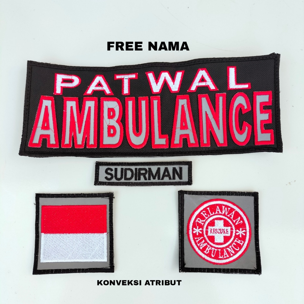 bordir jaket patwal ambulance