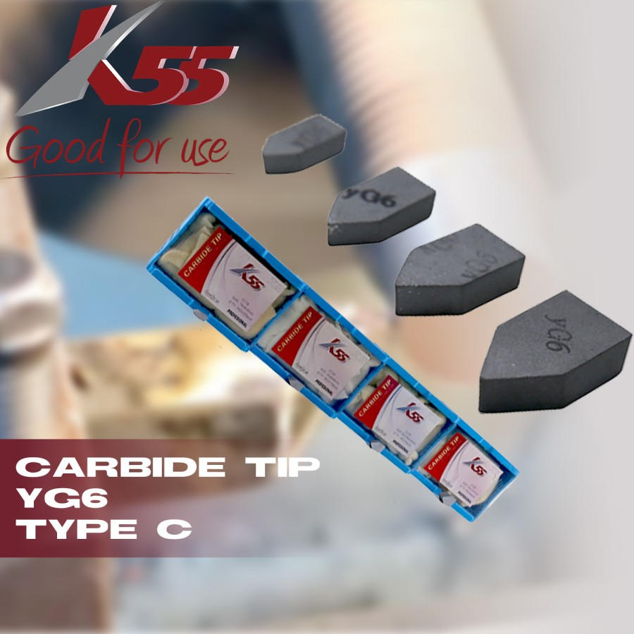K55 Mata Widia Tipe C Pahat Bubut Milling Bor - CARBIDE TIP C TYPE