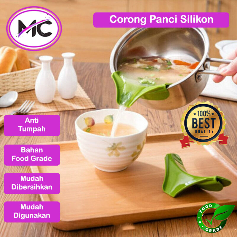 Corong Panci Silikon Tuang Anti Tumpah Alat Bantu Menuangkan Air Kuah Anti Panas