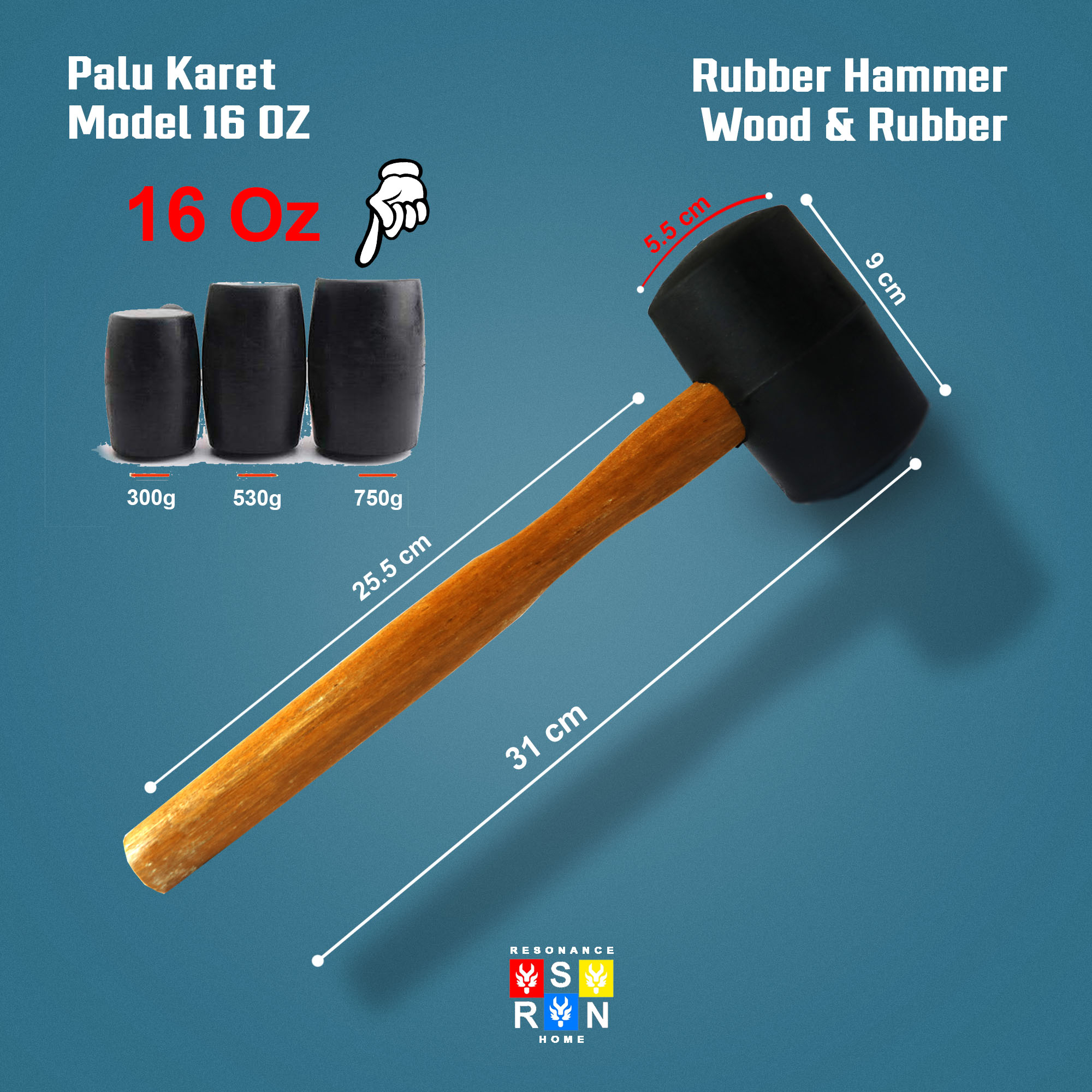 Palu Karet Besar 16 Oz Resonance Home