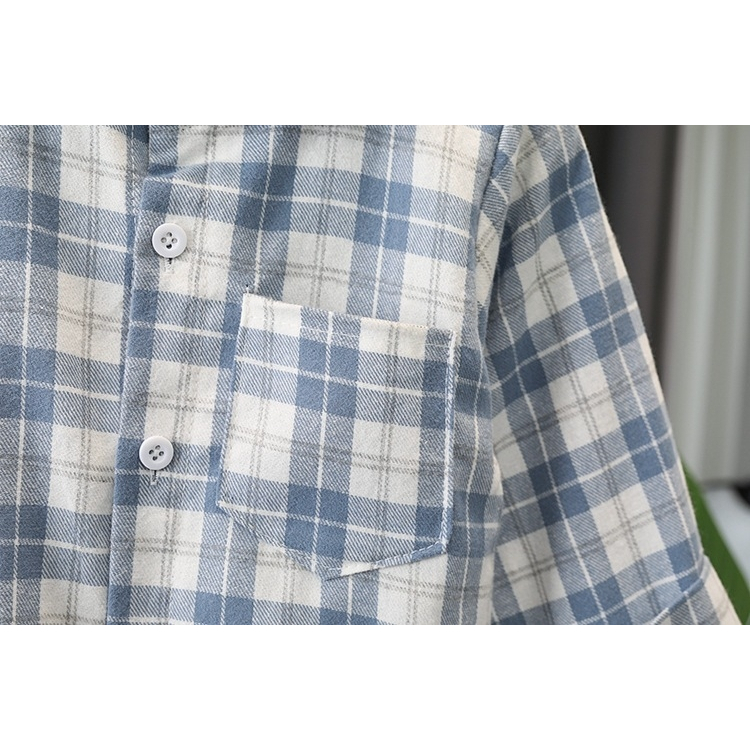 HNK Kemeja Berkerah Lengan Panjang Kotak-kotak Cowok Cewek | LIGHT FLANEL SHIRT