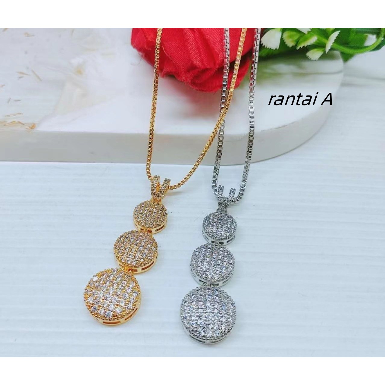 Kalung Xuping Full Mata Lapis Emas Perhiasan Fashion R111