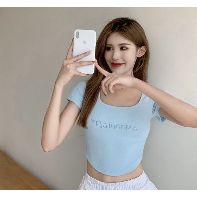 TJM BJ385 Korean Crop Top Rib Sexy Crop Top Kaos Wanita Ava Basic Baju Crop Top Fashion