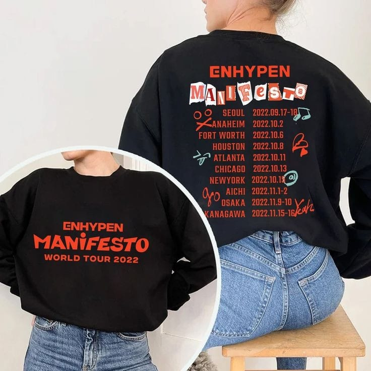 MYSTIQUE.ID-SWEATER ENH*PEN MANIFESTO WORLD TOUR T-SHIRT LUCU KEREN DAN AESTETIC