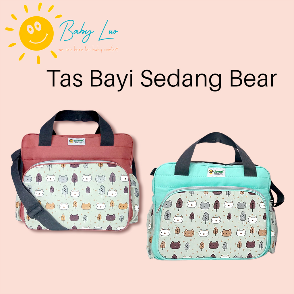 TAS SEDANG BAYI WHITE BEAR SERIES