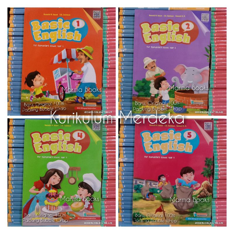 Buku Basic English kelas 1 2 4 5 SD Kurikulum Merdeka Yudhistira / Buku Bahasa Inggris kelas 1 2 4 5