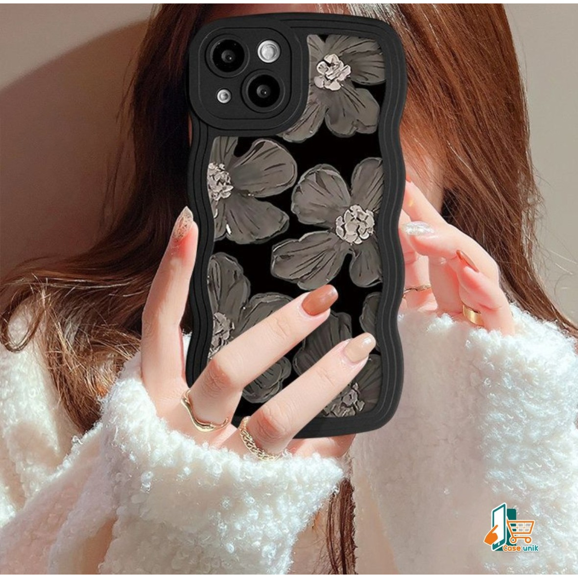 SS820 CASE SILIKON CASING OIL PAINTING FLOWER FOR IPHONE 6 6S 7 8 7+ 8+ X XS XR XS MAX 11 12 13 14 PRO MAX CS5795