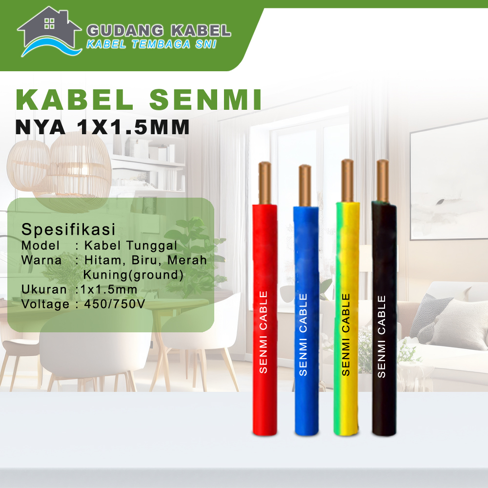 Kabel NYA 1.5mm Senmi / Kabel Listrik NYA 1.5mm / Kabel NYA 1M 3M 5M